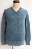 European Fashion Long Sleeve Cotton Knitwear with Asid Washed (M15-039)