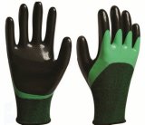 13G Nylon Safety Gloves with Finger Reinforced Nitrile Coated