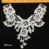 32*32cm Golden Floral Pendant Neckline Lace, Vintage Lace Collar Hme906