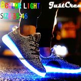 Fashion Men Outdoor Running Skateboard Leisure Knitting Shoe with LED Light