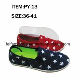 Women Footwear Leisure Flat Shoes Injection Canvas Shoes (FFPY0415-09)