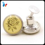 Epoxy Decorative Flower Logo Alloy Metal Jeans Button for Women Jeans