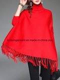 Turtleneck Batwing Fringed for Women Fashion Clothes in China (W18-603)