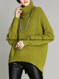 Solid Batwing Simple Slit Turtleneck for Women Fashion Clothes (w18-606)