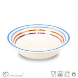Multi-Color Circle Ceramic Soup Plate