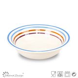 Multi-Color Circle Ceramic Soup Plate