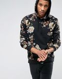 Hoodie with Japanese Floral Print