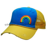 Washed Hand Stitches Applique Embroidery Leisure Trucker Cap (TMT6456)