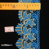 8.5cm Lucky Blue and Gold Scalloped Skirt Trimming Lace Hme888