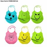 Soft Waterproof Silicone Baby Bib with Food Catcher