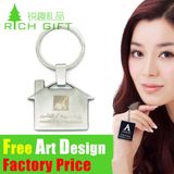 Wholesale Promotion House Shaped Metal PVC Custom House Keychain