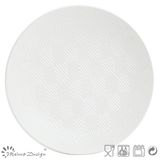 Lozenge Shape Debossed Ceramic Dinner Plate