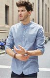 Lighter Blue Contracted Classic Men's Long Sleeve Shirts