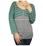 Ladies Knitted Long Sleeve Cardigan Sweater for Casual (12AW-160)
