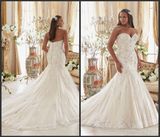 Strapless Silver Beading Bridal Gowns Plus Size Mermaid Wedding Dress Mrl3205