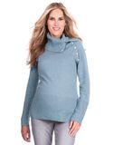 2017 Wholesale Sea Mist Roll Neck Cashmere Blend Maternity Sweater