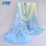 No MOQ Shawl Fashionable Printed Big Size Women Real Silk Scarf