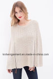 Women Clothing Fashionable Zipper Wool Knitting Cloak (W18-345)