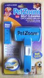 Petzoom Self Cleaning Grooming Brush with Bonus Pet Trimmer