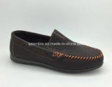 Breathable Brown PU with Mark Thread for Children Casual Shoes