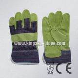 Cow Split Leather Ce Approved Full Palm Working Glove (3090)