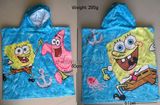 Cotton Terry Velvet Children Cartoon Bathing Poncho with Hood