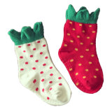 Baby Children Kids Strawberry Cotton Socks with Non-Slip on Sole (KA036)
