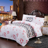 Printing White Satin Hotel Linen Bedding Set Duvet Cover Sets