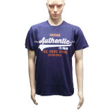Dark Blue Custom Wholesale Men's T Shirt with Printing Logo