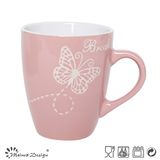 Pink Glazing with White Butterfly 12oz Mug