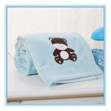 Super Soft Minky Flannel Embroidered Baby Blanket