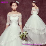 New Large Size Lace off Shoulder Ball Gown Wedding Dress W18396