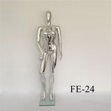 Wholesale Chrome Sliver Plus Size Fat Stand Female PP Model Mannequin