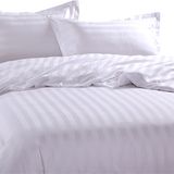 Hotel Bedding White 3cm or 1cm Satin Strip Cotton Comforter Sets