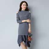 Ladies New Fashion Knitting Pullover Dress Sweater for Antumn