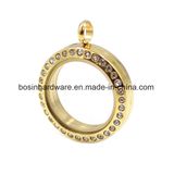 Gold Stainless Steel Floating Locket Charm Pendant