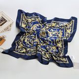 Lady Square Fashion Printed Polyester Satin Silk Scarf (YKY1028)