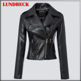 Fashion Black PU Jacket for Women Winter Outer Wear