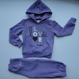 Girl's Fleece Pullover Jogging Suit with Hood