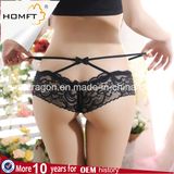 Jacquard Hollow Lace Stretch Hipsters Crossed String Crotchless Boyshorts Charming Thongs