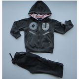 Boyl's Fleece Zipper-up Jogging Set with Hood