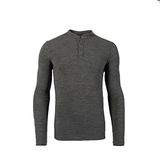 Sheep Run Men's 100% Merino Wool Grey Lightweight Long Sleeve Base Layer Tops