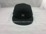 Custom 100% Cotton Snapback Cap 5 Panel Hat with Leather Patch Logo