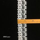 6cm Elegant White Wedding Trim Lace with Dome Pattern Milk Silk Crochet Lace Trim Hmhb1359