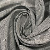 75D Black & White Tartan Plaid Imitation Memory Fabric for Jackets