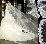 2017 Chapel Length Lace Pattern Edge Bridal Wedding Veil