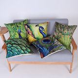 Digital Print Decorative Cushion/Pillow with Peacock Pattern (MX-68)