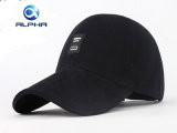 Black Brushed Cotton Twill Sports Baseball Hat