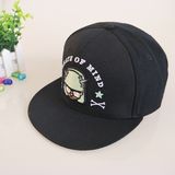 Custom Black 6 Panel 3D Embriodery Flat Brim Cap