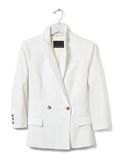 Two Button Double Breasted Ladies Fashion White Suit Blazer